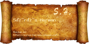 Sörös Herman névjegykártya