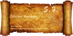 Sörös Herman névjegykártya